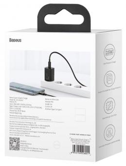 Мережевий зарядний пристрій Baseus 1xUSB 25W (USB-C) + Cable Type-C black (TZCCSUP-L01): 9