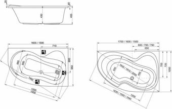 Ванна акрилова RAVAK ROSA 95, 150x95 права C561000000: 2