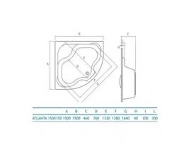 Ванна акрилова KOLLERPOOL ATLANTA 150x150: 3