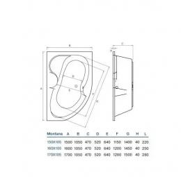 Ванна акрилова KOLLERPOOL MONTANA 150x105 L: 3